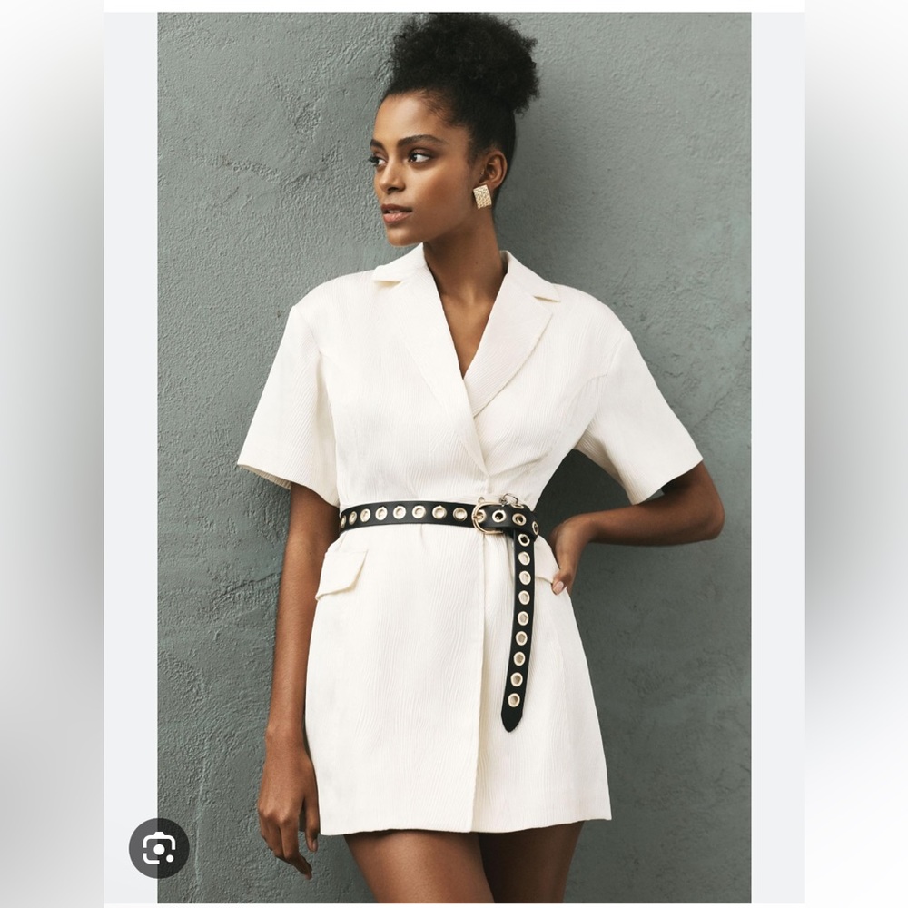 NWT 4SI3NNA Lorenzo Short Sleeve Belted Blazer Dress